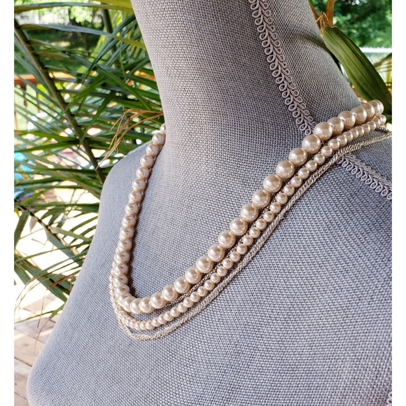 Pearl & Silver Chain Adjustable Necklace - Picture 3 of 4